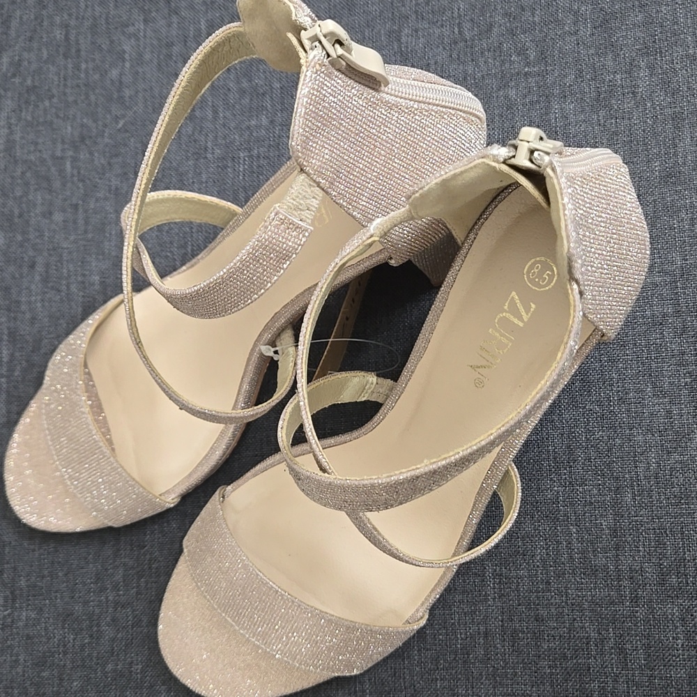 Zurin Back-Zip Heeled Sandals